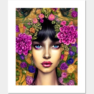 Flowers Girl Posters and Art